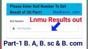 Read more about the article Lnmu Part-1 B.A B.sc and B.com Result out Download marksheet