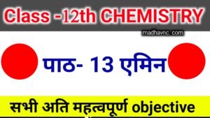 Read more about the article Class-12th Chemistry chapter-13 एमीन  All objective question