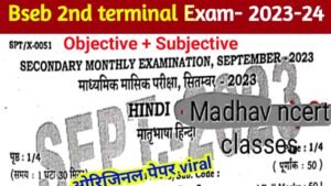 Read more about the article 10th half yearly Exam- hindi question paper with answer । Bihar board 2nd terminal Exam- Question paper viral