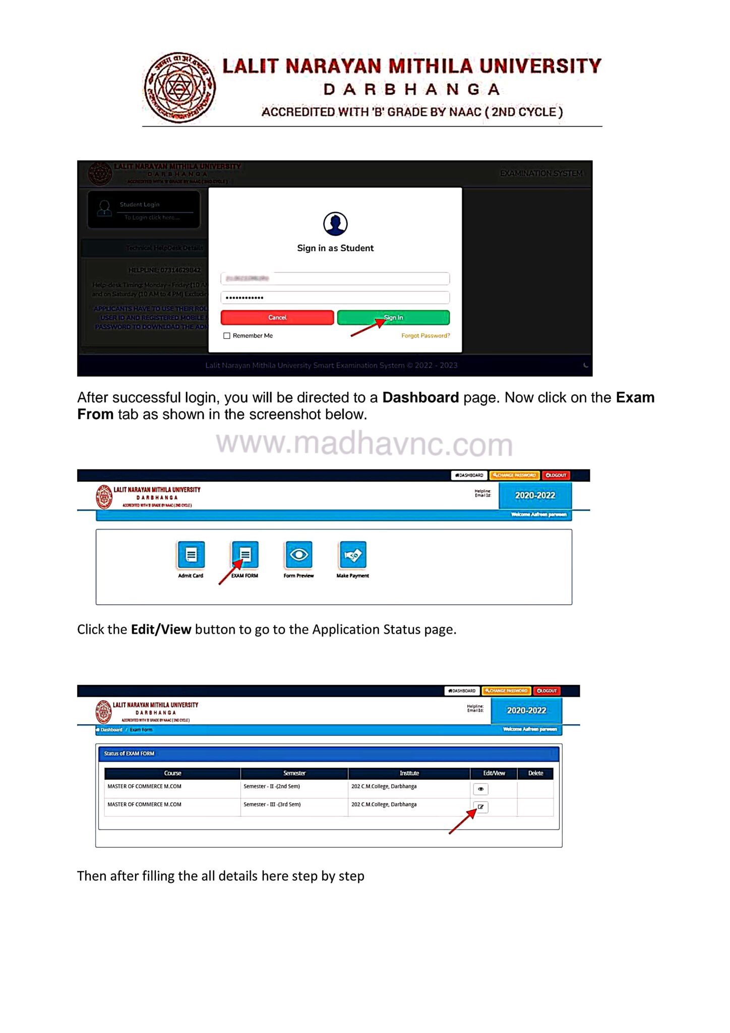 Pg Form Application Pdf PG Exam Form Online Apply Start 2024-26 | LNMU PG Exam 2024-26 | MA MSC ...